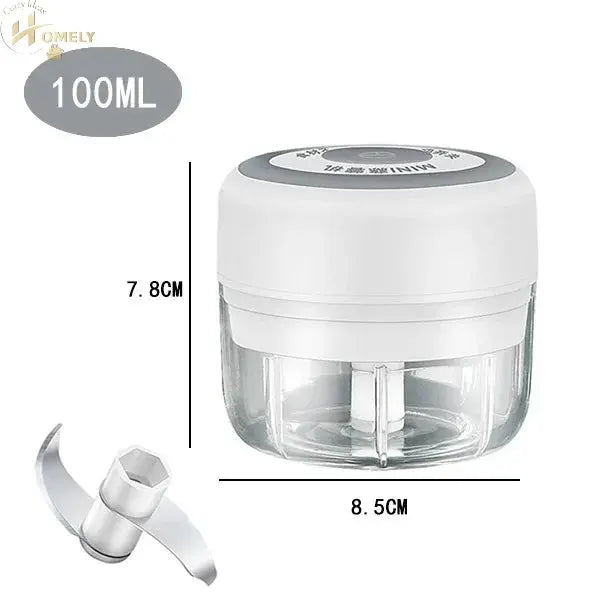 100ML/250ML Electric Meat Mincer Garlic Chopper Rotate Garlic Press Crusher Vegetable Onion Cutter