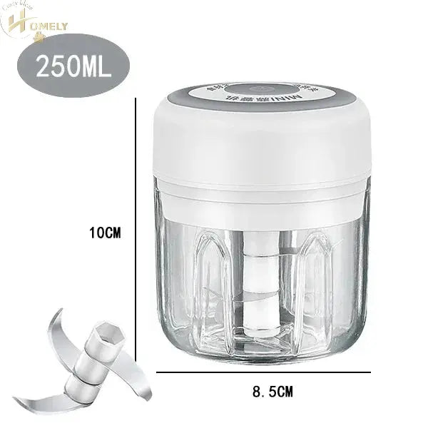 100ML/250ML Electric Meat Mincer Garlic Chopper Rotate Garlic Press Crusher Vegetable Onion Cutter