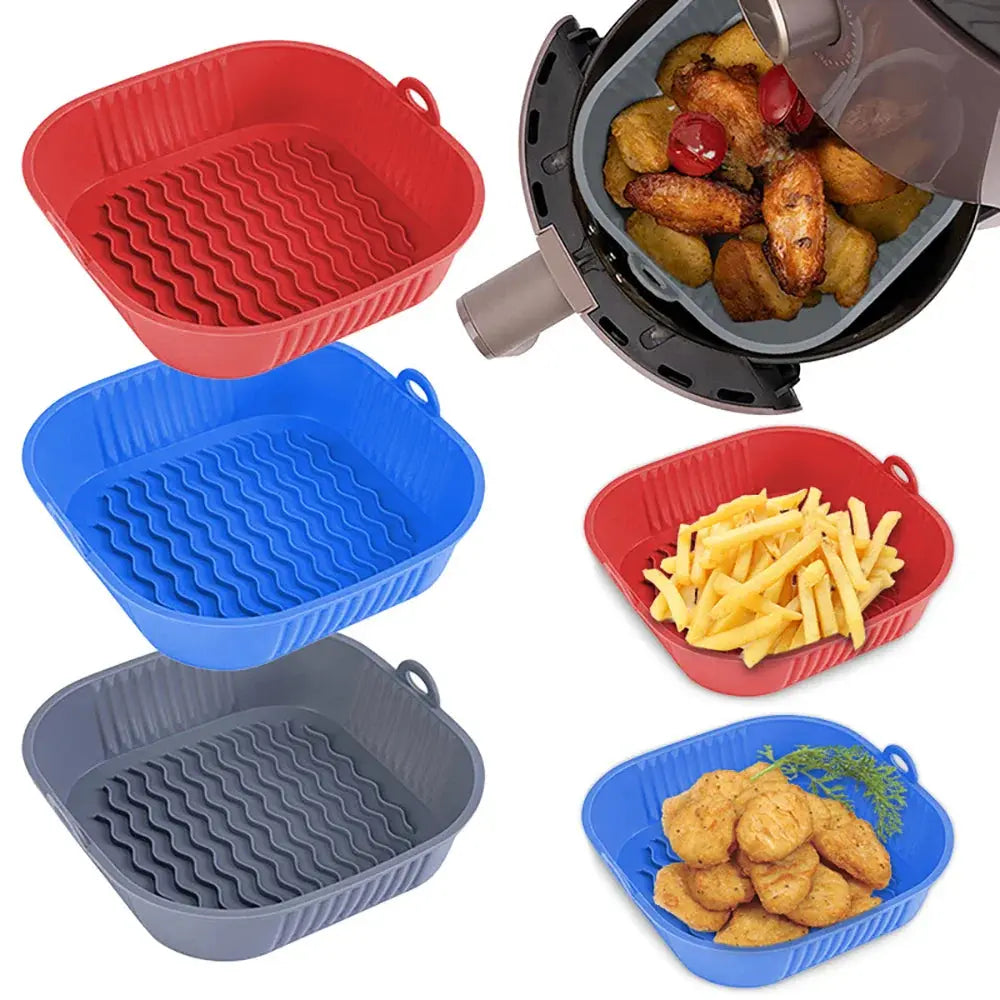 21cm Silicone Air Fryer Pot – Reusable Basket