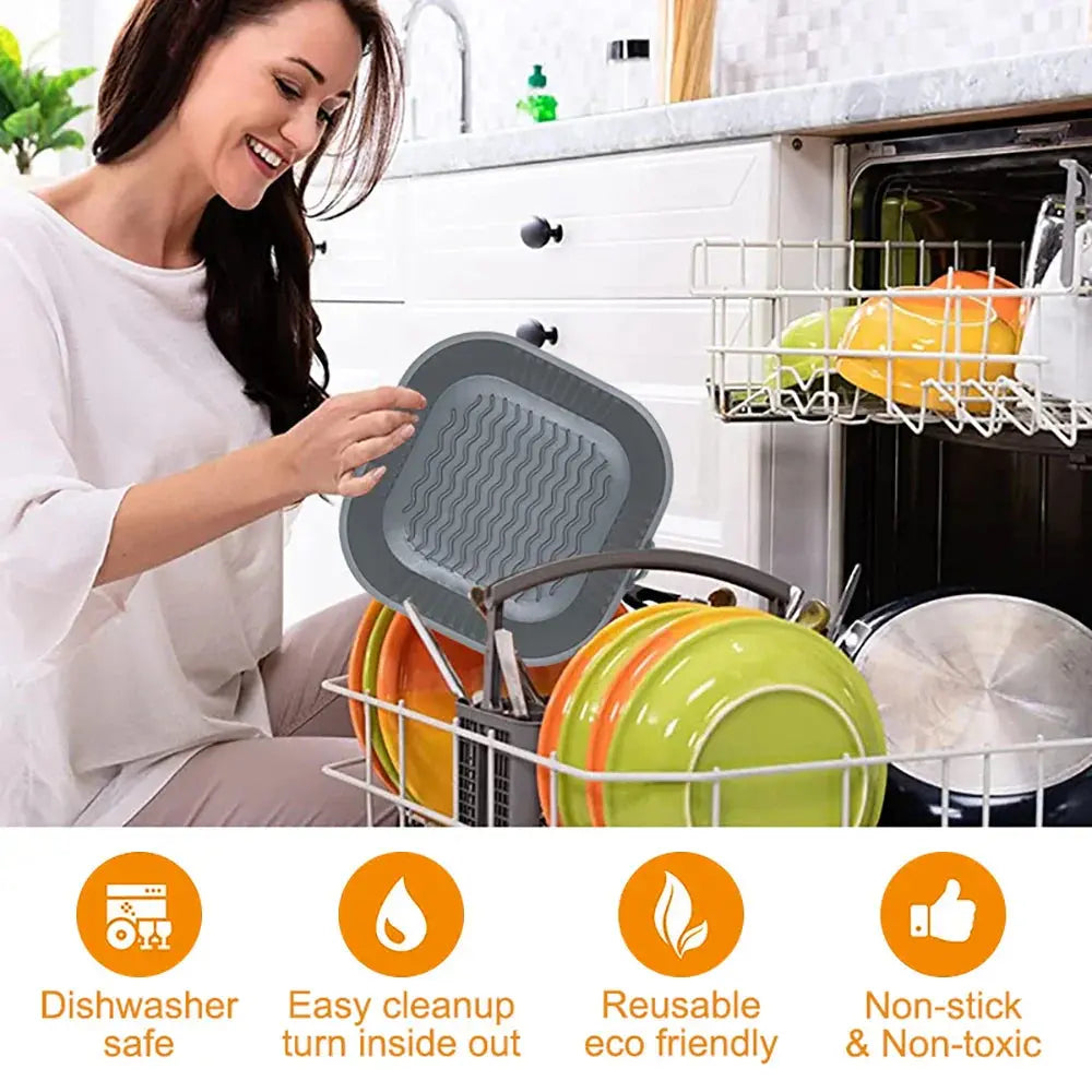 21cm Silicone Air Fryer Pot – Reusable Basket – view 3