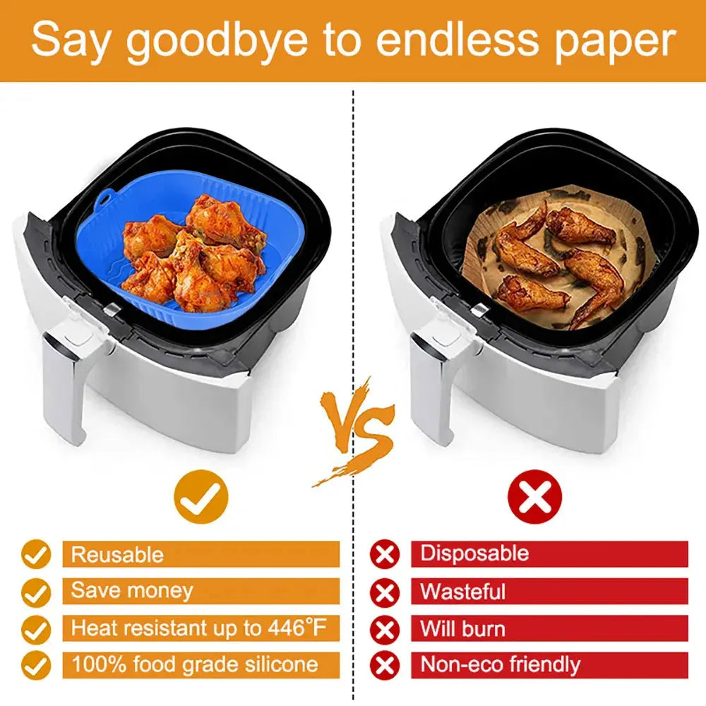21cm Silicone Air Fryer Pot – Reusable Basket – view 2