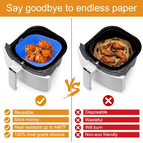 21cm Silicone Air Fryer Pot – Reusable Basket – view 2
