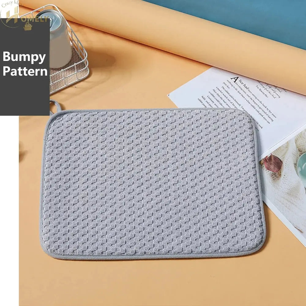 2pcs Small/Large Superfine Fiber Dish Drying Mats Kitchen Microfibre Absorbing Drying Mats Dish Protector Kitchen