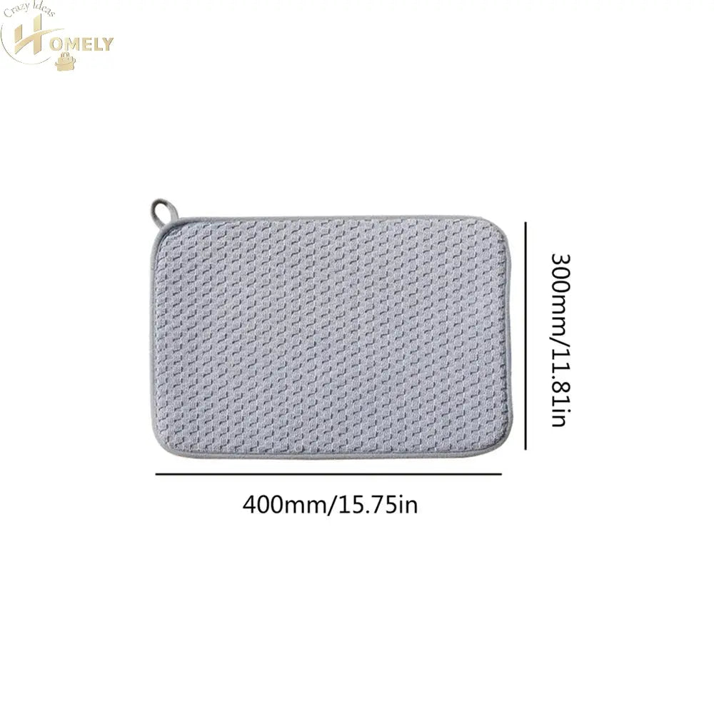 2pcs Small/Large Superfine Fiber Dish Drying Mats Kitchen Microfibre Absorbing Drying Mats Dish Protector Kitchen