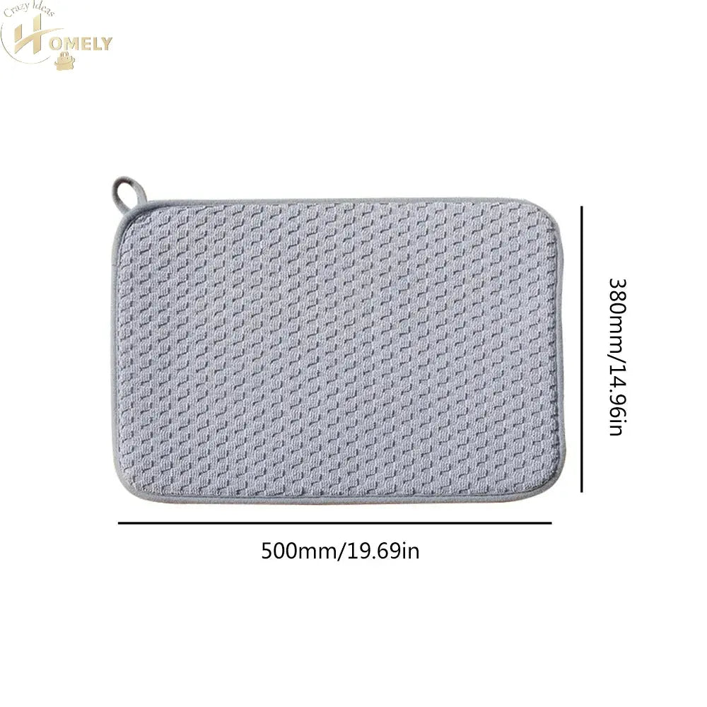2pcs Small/Large Superfine Fiber Dish Drying Mats Kitchen Microfibre Absorbing Drying Mats Dish Protector Kitchen