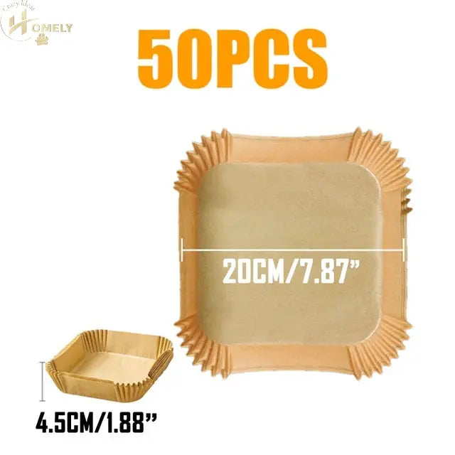 30/50Pcs Disposable Air Fryer Paper Liner Oil-proof Water-proof Paper Tray Non-Stick Baking Mat for Oven AirFryer