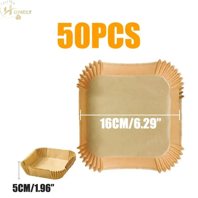 30/50Pcs Disposable Air Fryer Paper Liner Oil-proof Water-proof Paper Tray Non-Stick Baking Mat for Oven AirFryer
