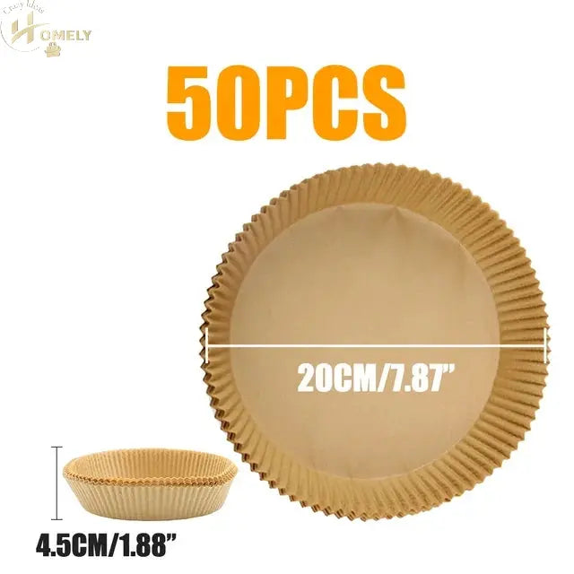 30/50Pcs Disposable Air Fryer Paper Liner Oil-proof Water-proof Paper Tray Non-Stick Baking Mat for Oven AirFryer