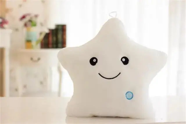34CM Creative Toy Luminous Pillow Soft Stuffed Plush Glowing Colorful Stars Cushion Led Light Toys Gift for Kids Children Girls