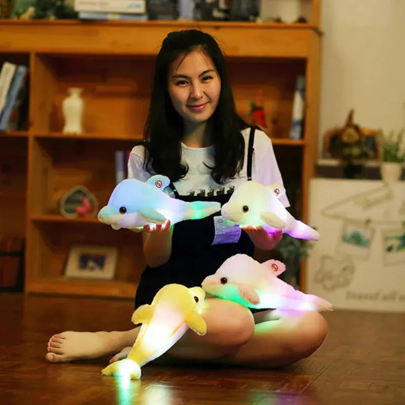 Glowing LED Plush Pillow – Star & Moon Cushion – view 3