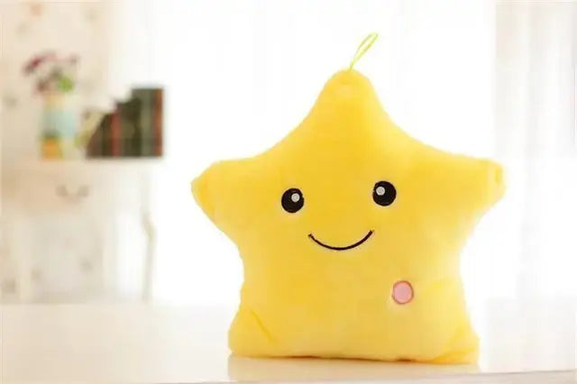 34CM Creative Toy Luminous Pillow Soft Stuffed Plush Glowing Colorful Stars Cushion Led Light Toys Gift for Kids Children Girls