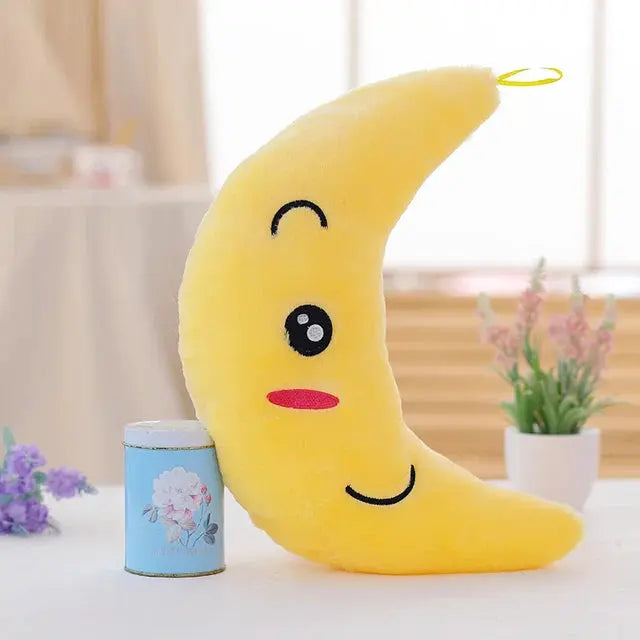 34CM Creative Toy Luminous Pillow Soft Stuffed Plush Glowing Colorful Stars Cushion Led Light Toys Gift for Kids Children Girls