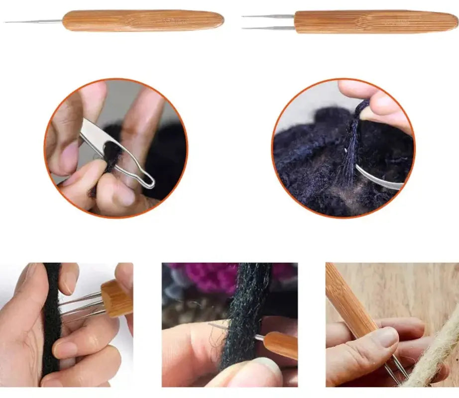 Dreadlock Crochet Hook Set – 5 Bamboo Handles