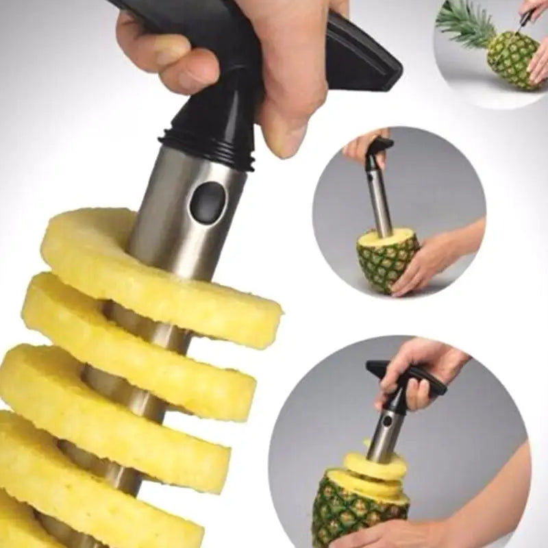 Stainless Steel Pineapple Corer Slicer Spiral Cutter Fruit Corer Peeler Stem Remover Blades for Easy Coring Kitchen