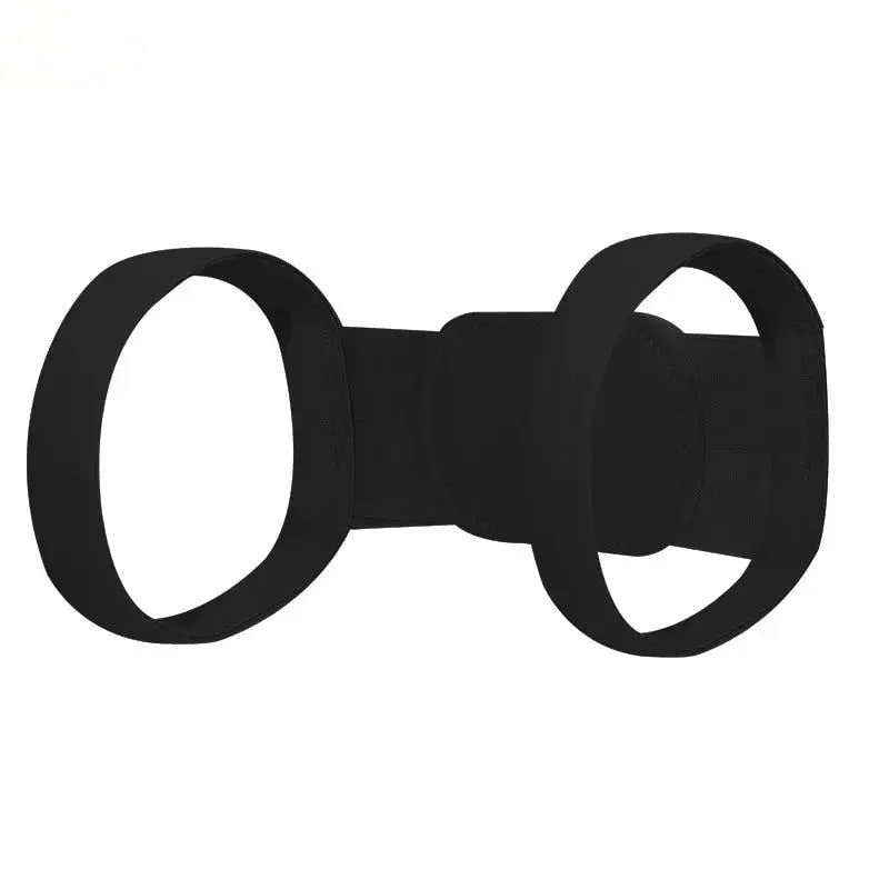 Invisible Posture Corrector Shoulder Support Brace | Adjustable Back Alignment Strap- Black / L