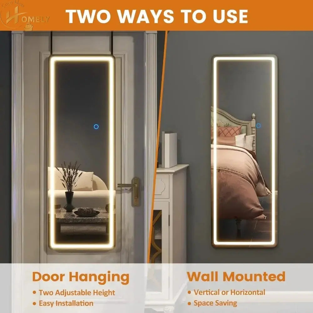 LED Full Length Mirror with Dimmable Lights – view 2