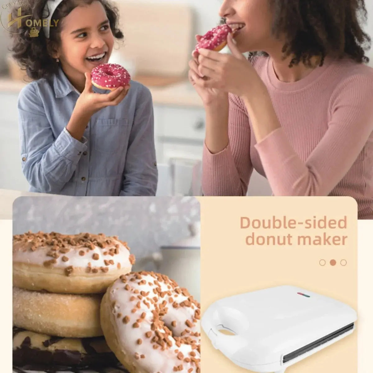 Large 16 hole donut machine breakfast cake machine round cake machine double-door heated electric cake pan