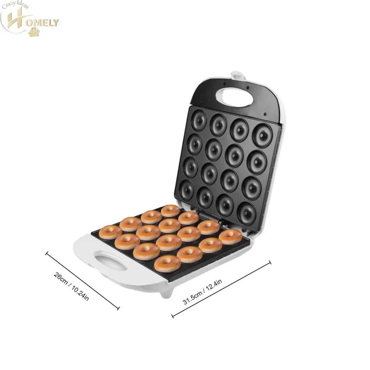 Large 16 hole donut machine breakfast cake machine round cake machine double-door heated electric cake pan