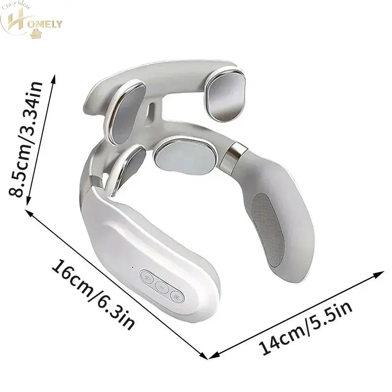 Neck Massage Machine 4 Head And Neck Protection Heating Machines Breathing Light Vibration Hot Compress Cervical Spine