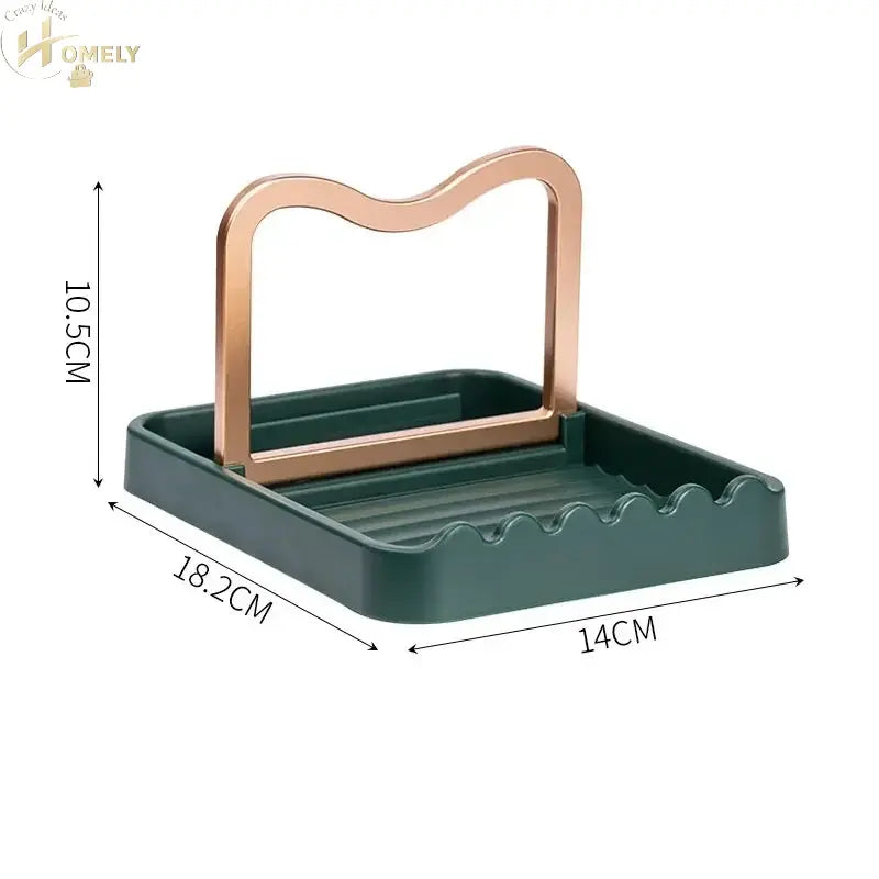 New Kitchen Desktop Pot Lid Holder Foldable Household Multifu Pot Cover Rack Spatula Storage Rack Pot Lid Rest Kitchen
