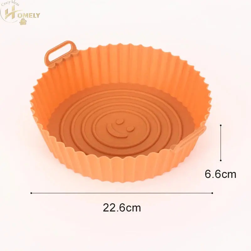 New Reusable Airfryer Pan Liner Accessories Silicone Air Fryers Oven Baking Tray Pizza Chicken Airfryer Non-stick