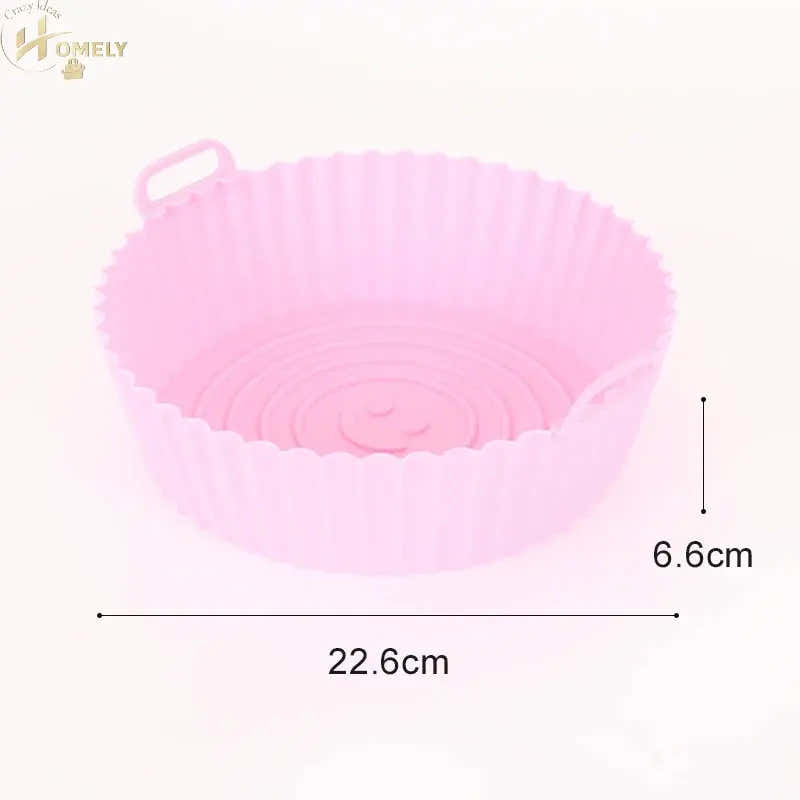 New Reusable Airfryer Pan Liner Accessories Silicone Air Fryers Oven Baking Tray Pizza Chicken Airfryer Non-stick