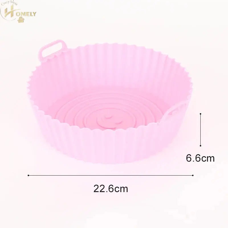 New Reusable Airfryer Pan Liner Accessories Silicone Air Fryers Oven Baking Tray Pizza Chicken Airfryer Non-stick