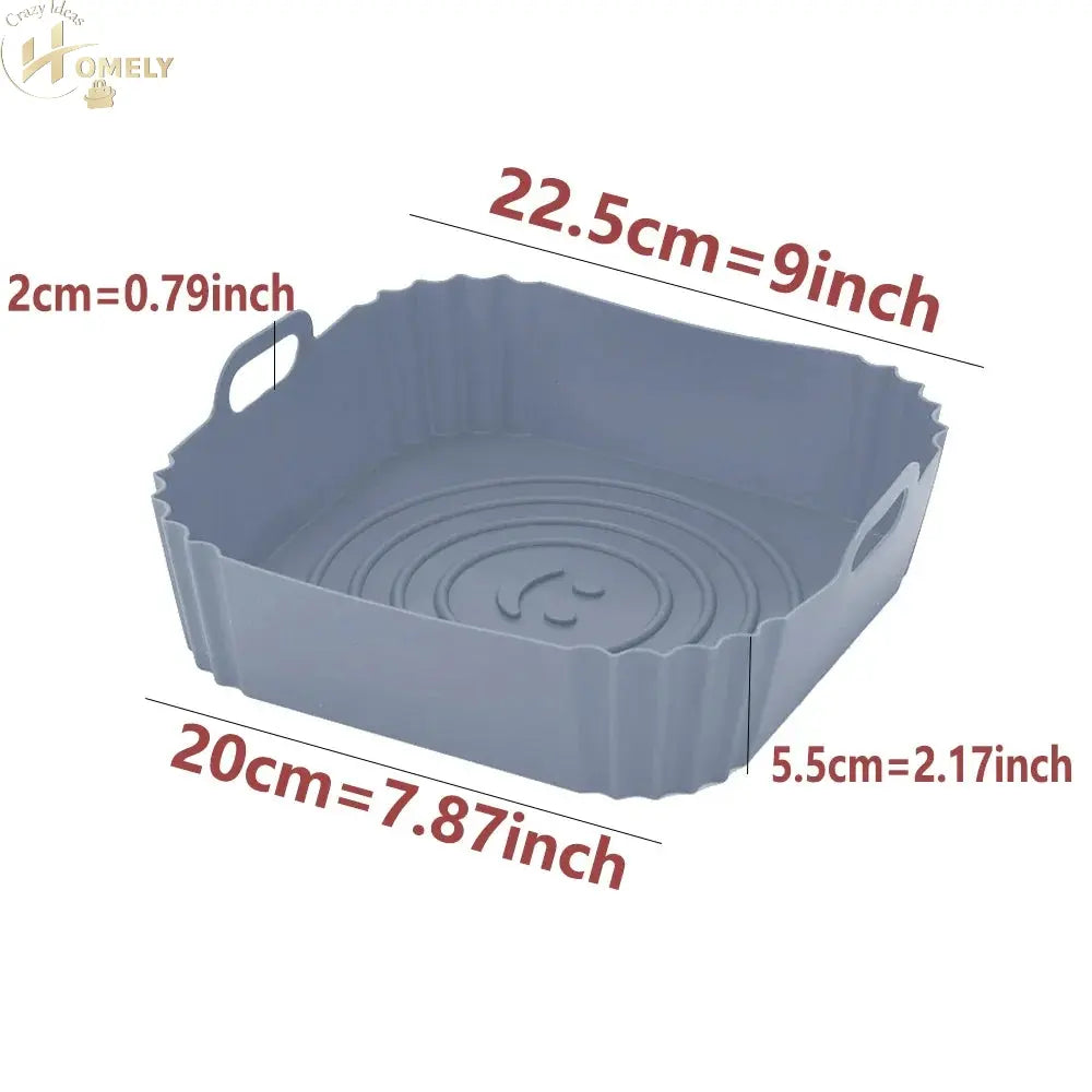 New Reusable Airfryer Pan Liner Accessories Silicone Air Fryers Oven Baking Tray Pizza Chicken Airfryer Non-stick