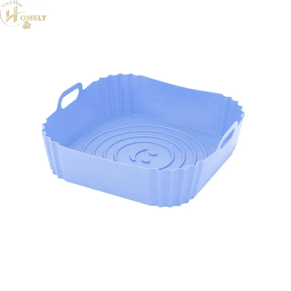New Reusable Airfryer Pan Liner Accessories Silicone Air Fryers Oven Baking Tray Pizza Chicken Airfryer Non-stick