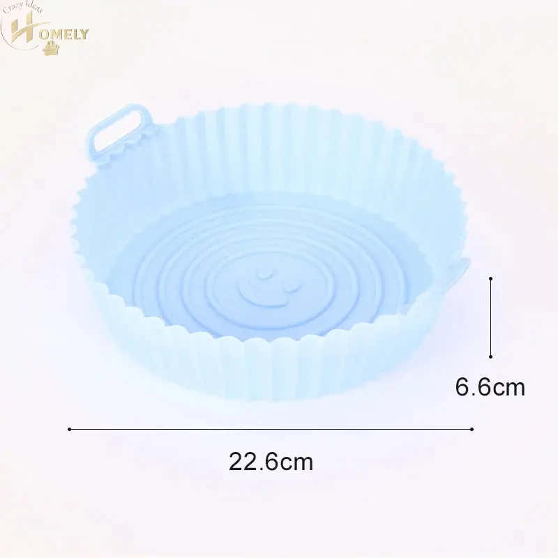 New Reusable Airfryer Pan Liner Accessories Silicone Air Fryers Oven Baking Tray Pizza Chicken Airfryer Non-stick