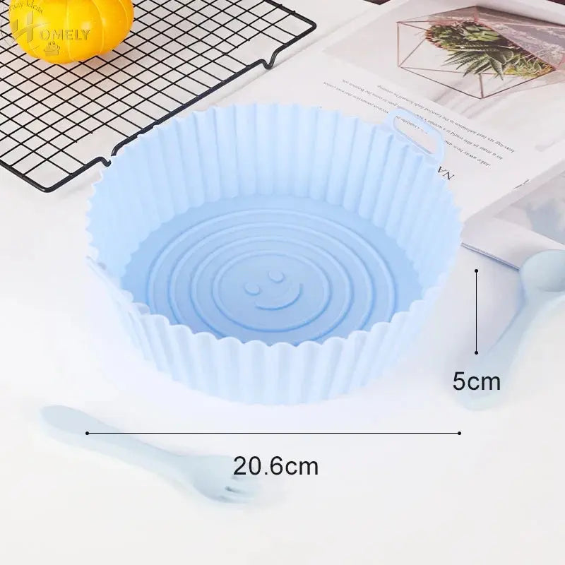 New Reusable Airfryer Pan Liner Accessories Silicone Air Fryers Oven Baking Tray Pizza Chicken Airfryer Non-stick