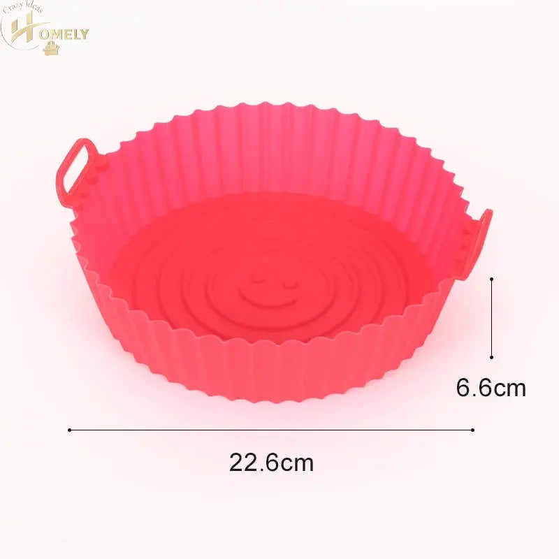 New Reusable Airfryer Pan Liner Accessories Silicone Air Fryers Oven Baking Tray Pizza Chicken Airfryer Non-stick