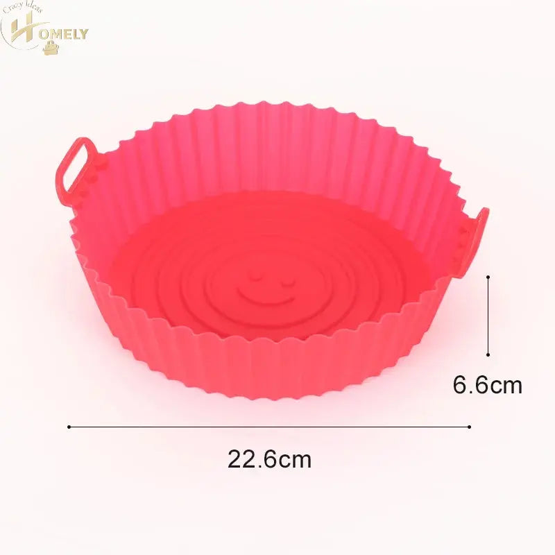 New Reusable Airfryer Pan Liner Accessories Silicone Air Fryers Oven Baking Tray Pizza Chicken Airfryer Non-stick