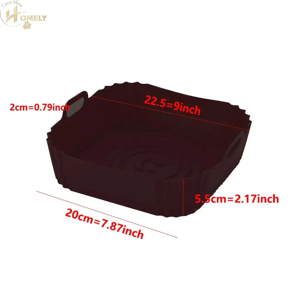 New Reusable Airfryer Pan Liner Accessories Silicone Air Fryers Oven Baking Tray Pizza Chicken Airfryer Non-stick