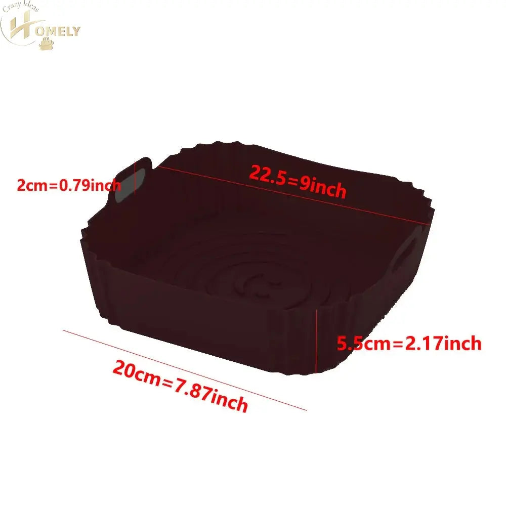 New Reusable Airfryer Pan Liner Accessories Silicone Air Fryers Oven Baking Tray Pizza Chicken Airfryer Non-stick