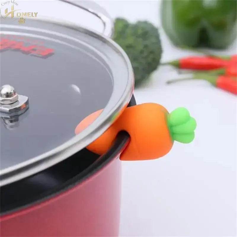 Carrot Pot Lid Lifter – Silicone Anti-Spill