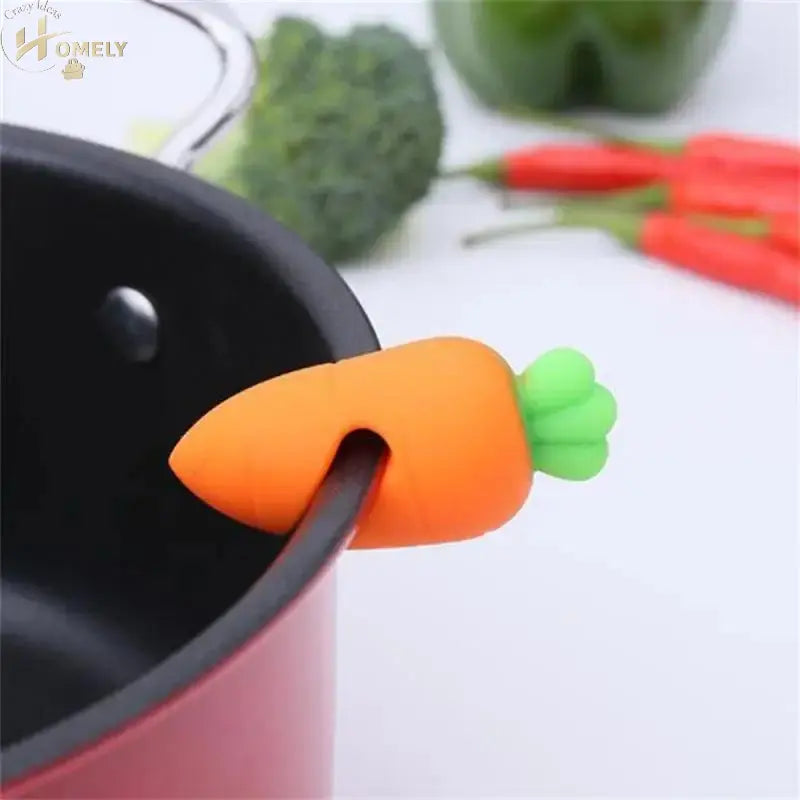 New Silicone Carrot Design Spill-proof Pot Lid Rack Creative Overflow Stoppers Pot Cover Lifter Kitchen Accessories