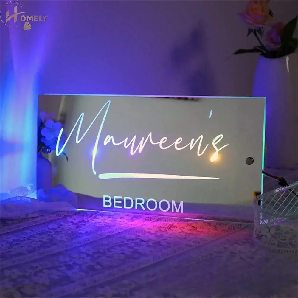 Custom Acrylic Mirror Wall Decor with LED Neon