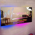 Personalized Acrylic Mirror Wall Décor with LED Neon Light for Bedroom