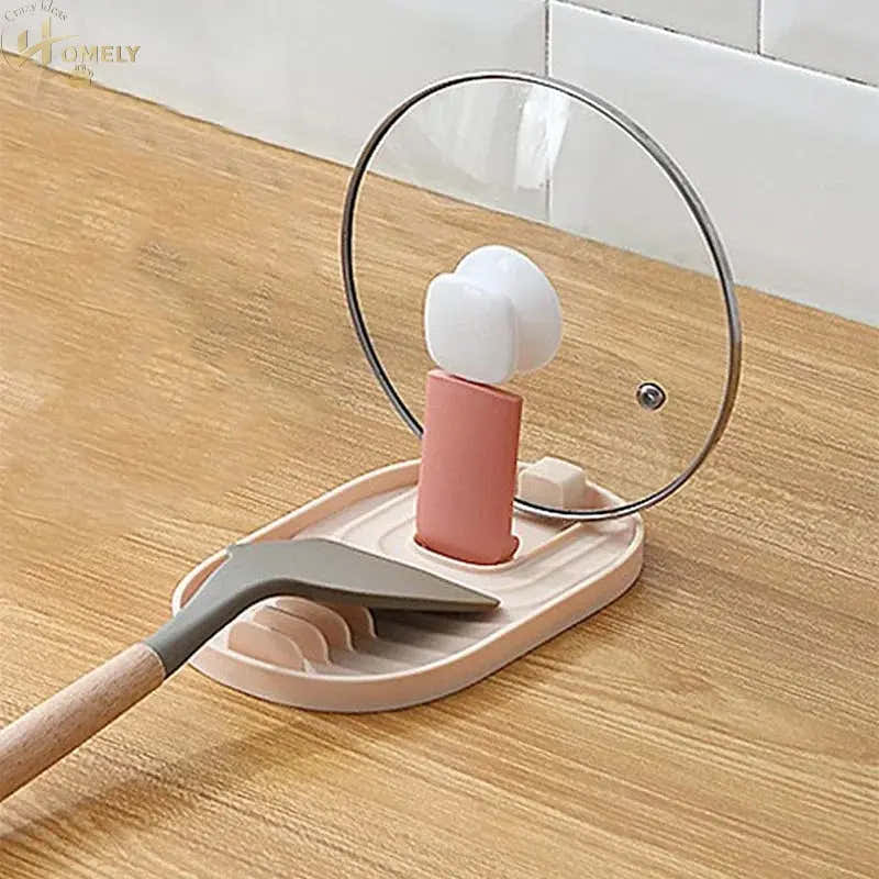 Polychrome Foldable Nordic Style Pot Holder Lid Shovel Storage Rack Practical Multifunctional Utensils for Kitchen