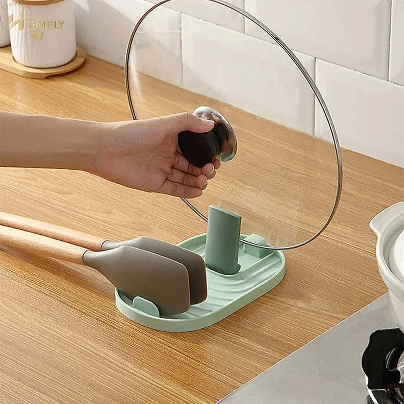 Polychrome Foldable Nordic Style Pot Holder Lid Shovel Storage Rack Practical Multifunctional Utensils for Kitchen