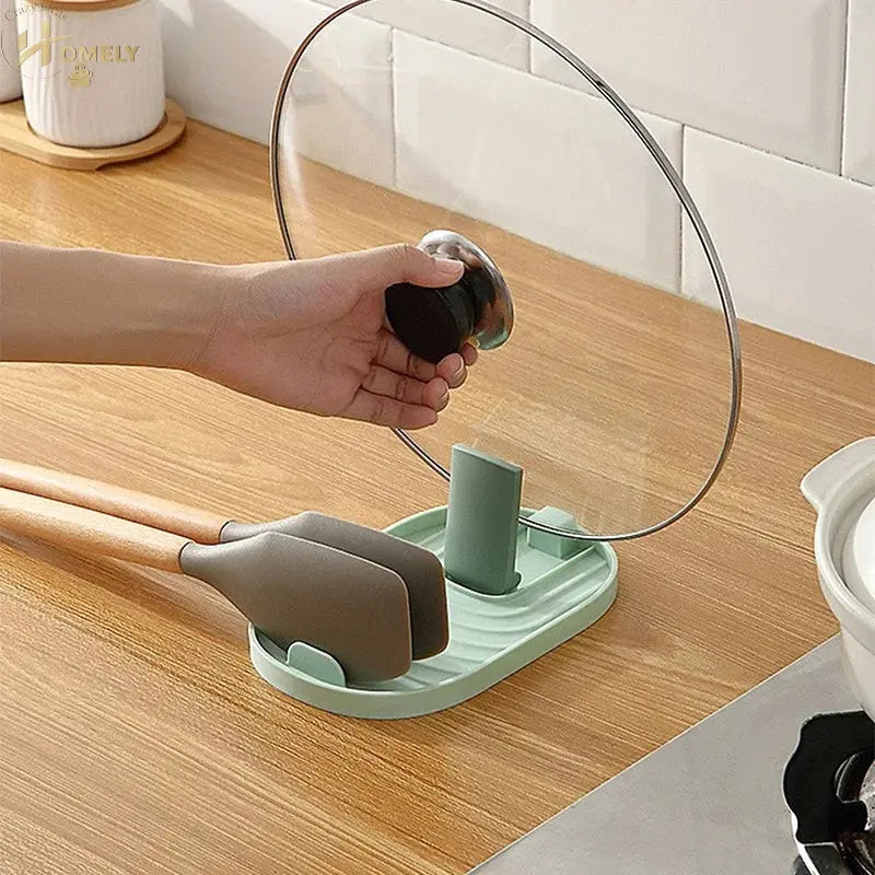 Polychrome Foldable Nordic Style Pot Holder Lid Shovel Storage Rack Practical Multifunctional Utensils for Kitchen