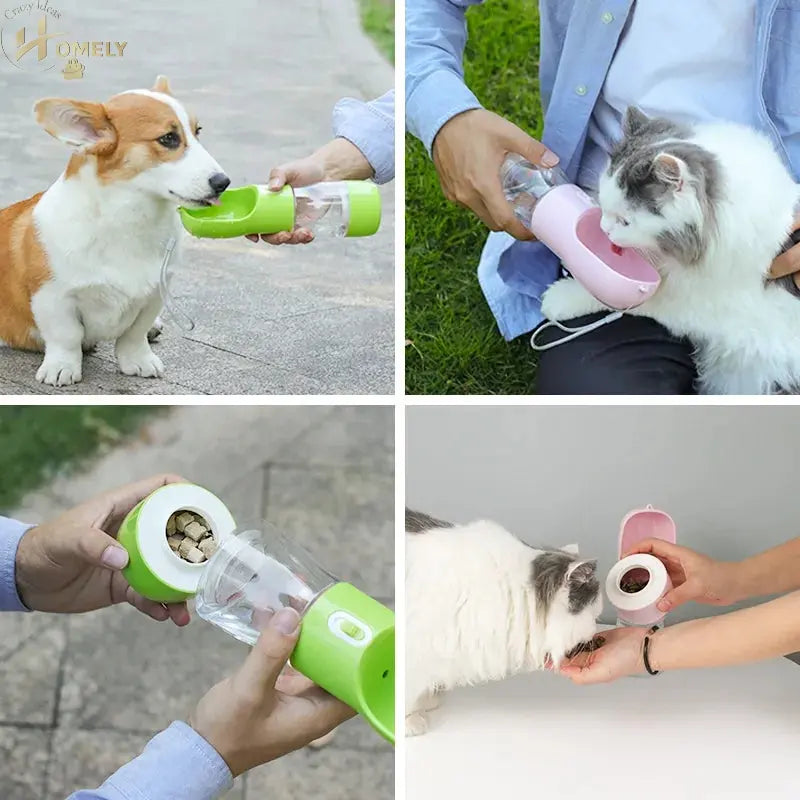 Portable Dog Water Bottle with Bowl