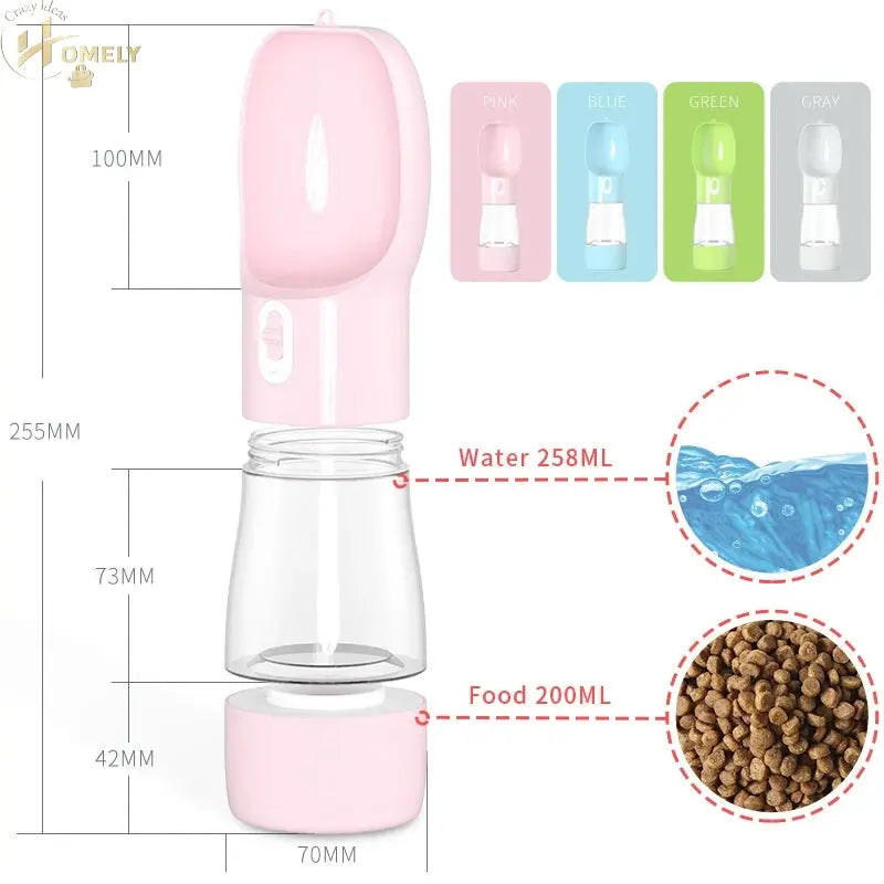 Portable Dog Water Bottle & Feeder Bowl
