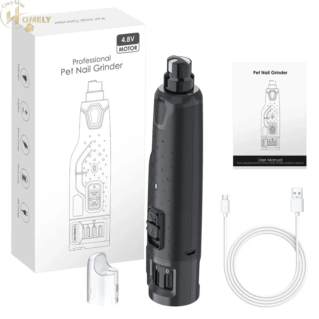 Quiet 6-Speed Pet Nail Grinder with LED - United States / black