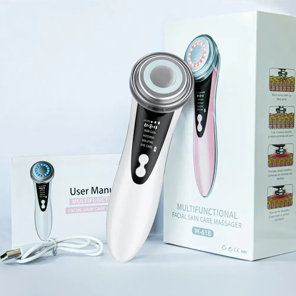 Facial Massager RF Face Lift Device LED Radio Frequency Skin Rejuvenation Wrinkle Removal Face Lifting Neck Slimmer