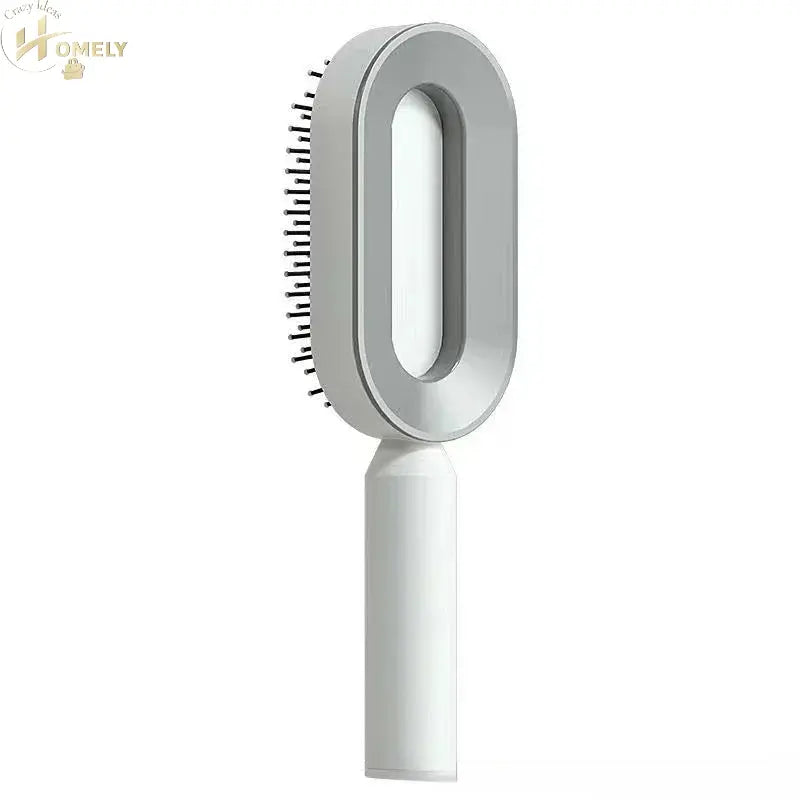 Self-Cleaning Hairbrush designed for easy detangling and quick cleaning with a push-button release.