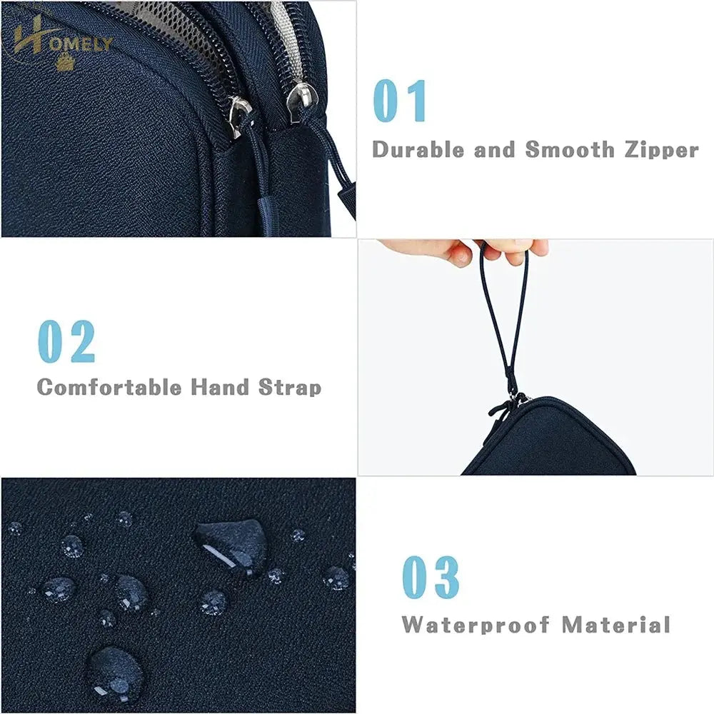 Travel Organizer Electronics Accessories Organizer Portable Waterproof Double Layers Storage for Cable Hard Disk Power