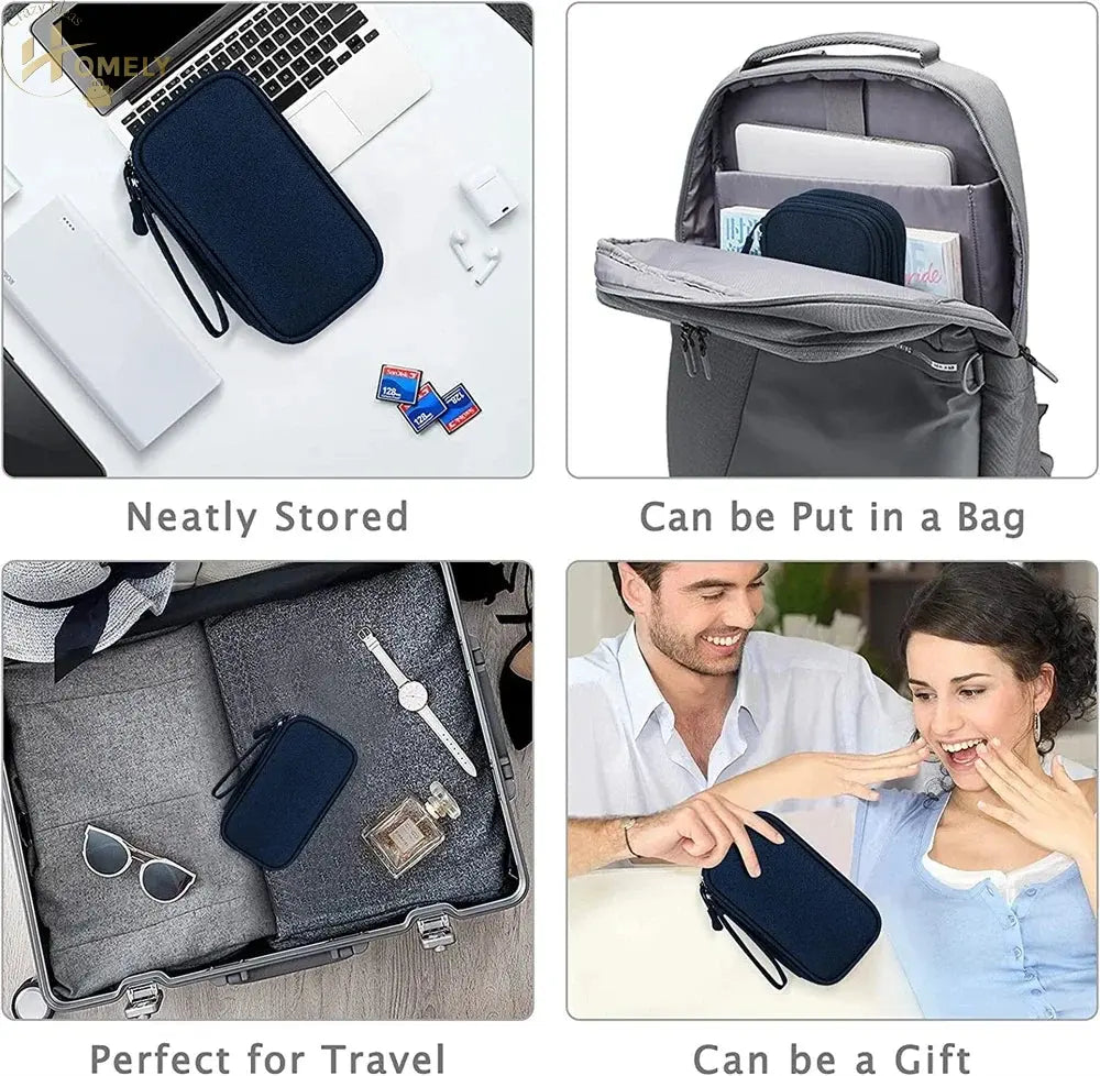 Travel Organizer Electronics Accessories Organizer Portable Waterproof Double Layers Storage for Cable Hard Disk Power