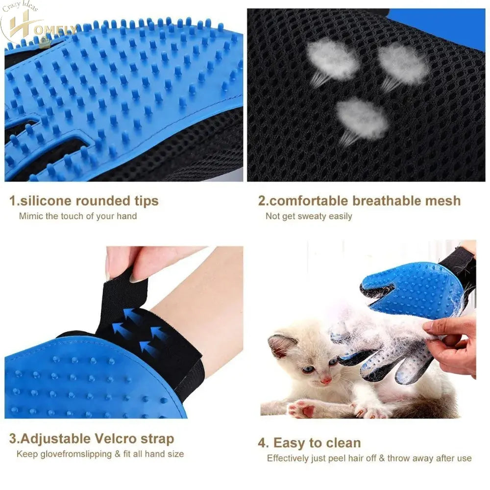Pet Grooming Glove – Deshedding Brush Mitt – view 4